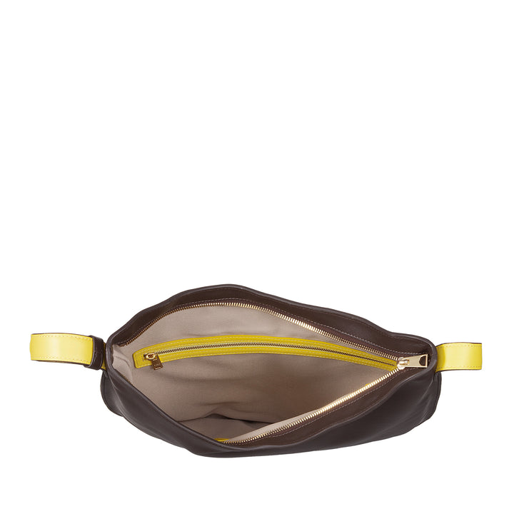 DUDU Sac à bandoulière pour Femme en Cuir Souple, Sac Hobo avec Fermeture éclair, Grand Sac à bandoulière réglable coloré et spacieux