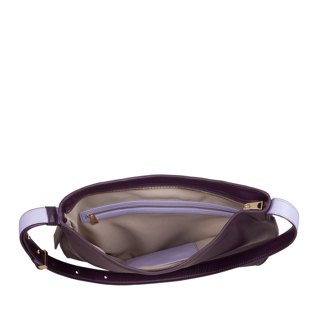 DUDU Sac à bandoulière pour Femme en Cuir Souple, Sac Hobo avec Fermeture éclair, Grand Sac à bandoulière réglable coloré et spacieux