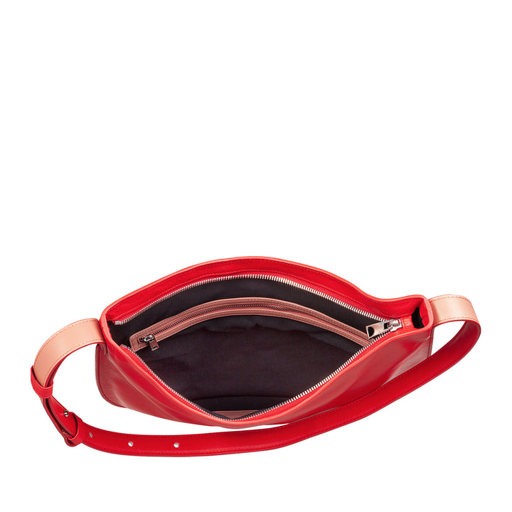 DUDU Sac à bandoulière pour Femme en Cuir Souple, Sac Hobo avec Fermeture éclair, Grand Sac à bandoulière réglable coloré et spacieux