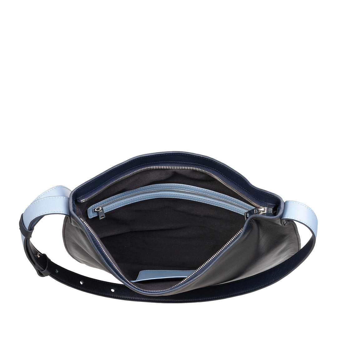DUDU Sac à bandoulière pour Femme en Cuir Souple, Sac Hobo avec Fermeture éclair, Grand Sac à bandoulière réglable coloré et spacieux