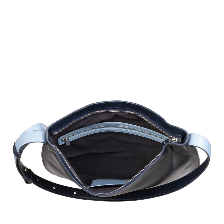 DUDU Sac à bandoulière pour Femme en Cuir Souple, Sac Hobo avec Fermeture éclair, Grand Sac à bandoulière réglable coloré et spacieux