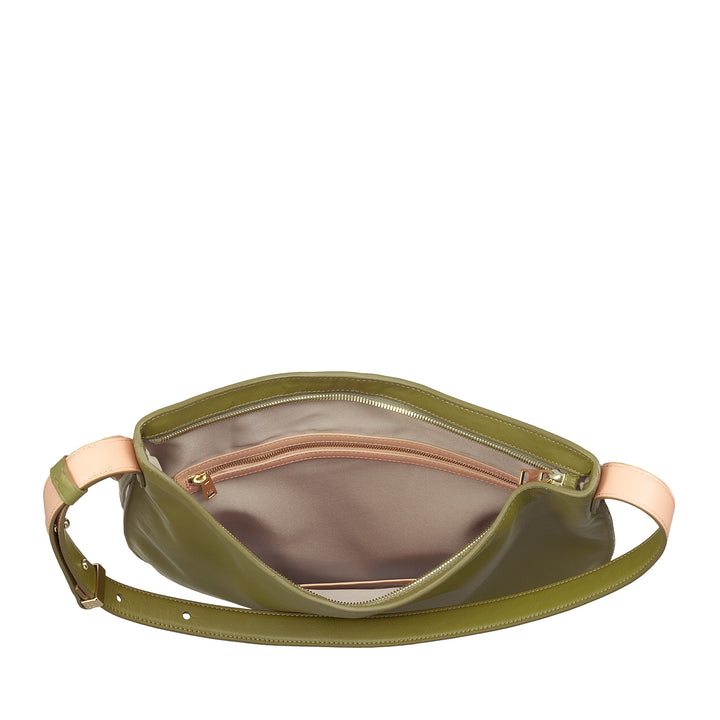 DUDU Sac à bandoulière pour Femme en Cuir Souple, Sac Hobo avec Fermeture éclair, Grand Sac à bandoulière réglable coloré et spacieux