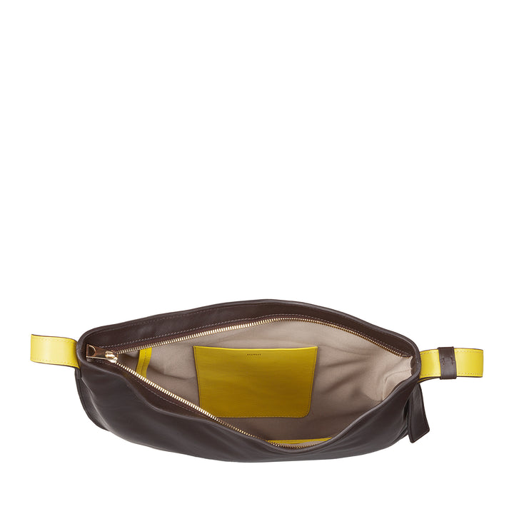 DUDU Sac à bandoulière pour Femme en Cuir Souple, Sac Hobo avec Fermeture éclair, Grand Sac à bandoulière réglable coloré et spacieux