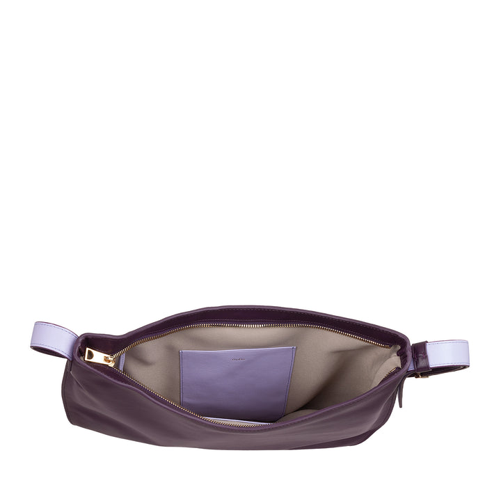 DUDU Sac à bandoulière pour Femme en Cuir Souple, Sac Hobo avec Fermeture éclair, Grand Sac à bandoulière réglable coloré et spacieux