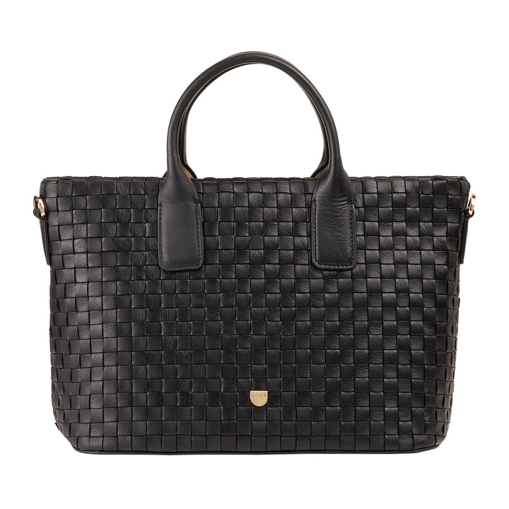 DUDU Sac à bandoulière pour Femme en Cuir véritable tressé - Sac à Main élégant avec poignées, Fermeture éclair et bandoulière réglable Amovible - Sac à Main Spacieux pour Le Bureau et Les Loisirs
