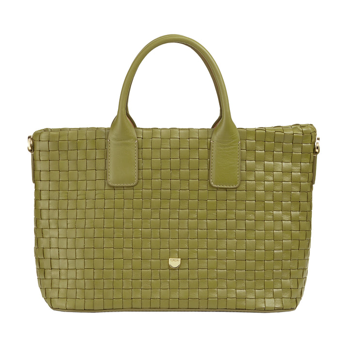 DUDU Sac à bandoulière pour Femme en Cuir véritable tressé - Sac à Main élégant avec poignées, Fermeture éclair et bandoulière réglable Amovible - Sac à Main Spacieux pour Le Bureau et Les Loisirs