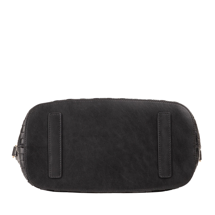 DUDU Sac à bandoulière pour Femme en Cuir véritable tressé - Sac à Main élégant avec poignées, Fermeture éclair et bandoulière réglable Amovible - Sac à Main Spacieux pour Le Bureau et Les Loisirs