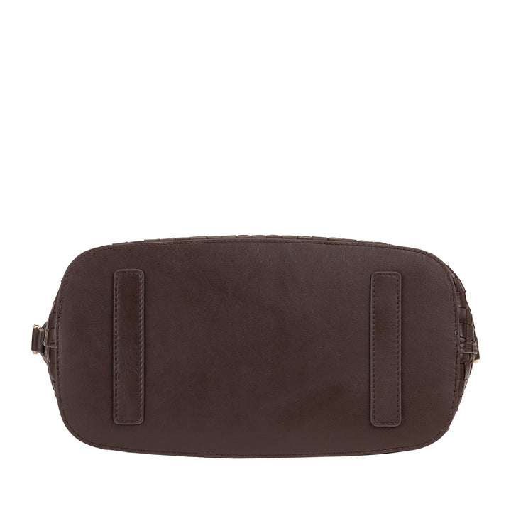 DUDU Sac à bandoulière pour Femme en Cuir véritable tressé - Sac à Main élégant avec poignées, Fermeture éclair et bandoulière réglable Amovible - Sac à Main Spacieux pour Le Bureau et Les Loisirs