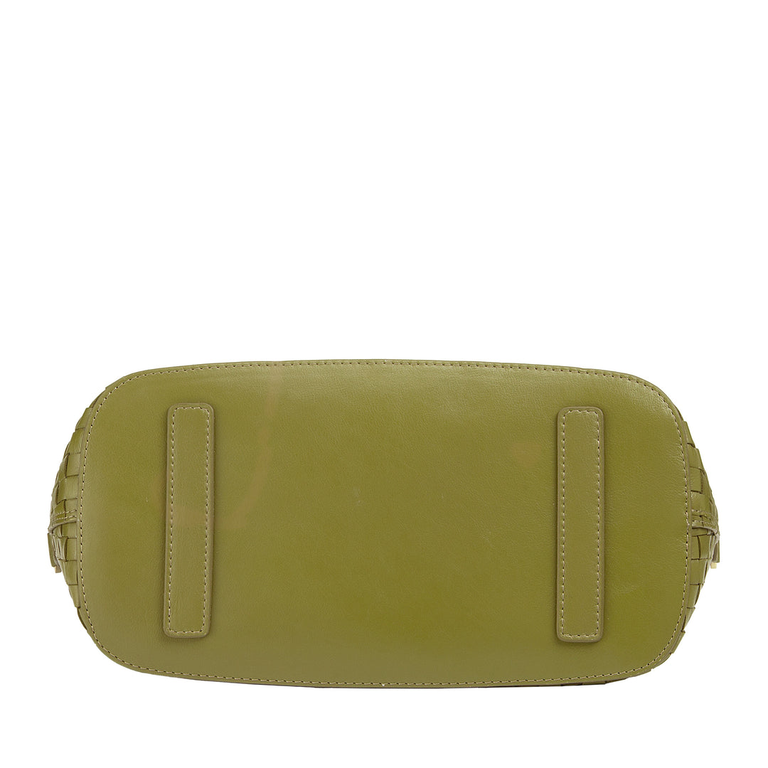 DUDU Sac à bandoulière pour Femme en Cuir véritable tressé - Sac à Main élégant avec poignées, Fermeture éclair et bandoulière réglable Amovible - Sac à Main Spacieux pour Le Bureau et Les Loisirs