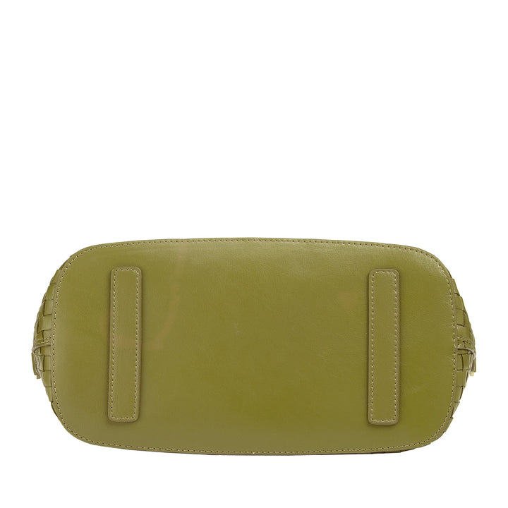 DUDU Sac à bandoulière pour Femme en Cuir véritable tressé - Sac à Main élégant avec poignées, Fermeture éclair et bandoulière réglable Amovible - Sac à Main Spacieux pour Le Bureau et Les Loisirs