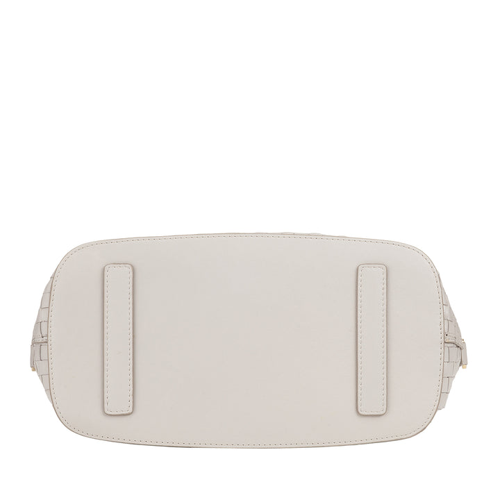 DUDU Sac à bandoulière pour Femme en Cuir véritable tressé - Sac à Main élégant avec poignées, Fermeture éclair et bandoulière réglable Amovible - Sac à Main Spacieux pour Le Bureau et Les Loisirs