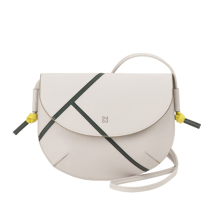DUDU Sac à Bandoulière pour Femme en Cuir Véritable - Petit Sac à Main avec Fermeture à Rabat Style Tennis avec Bandoulière Ajustable et Intérieur Spacieux