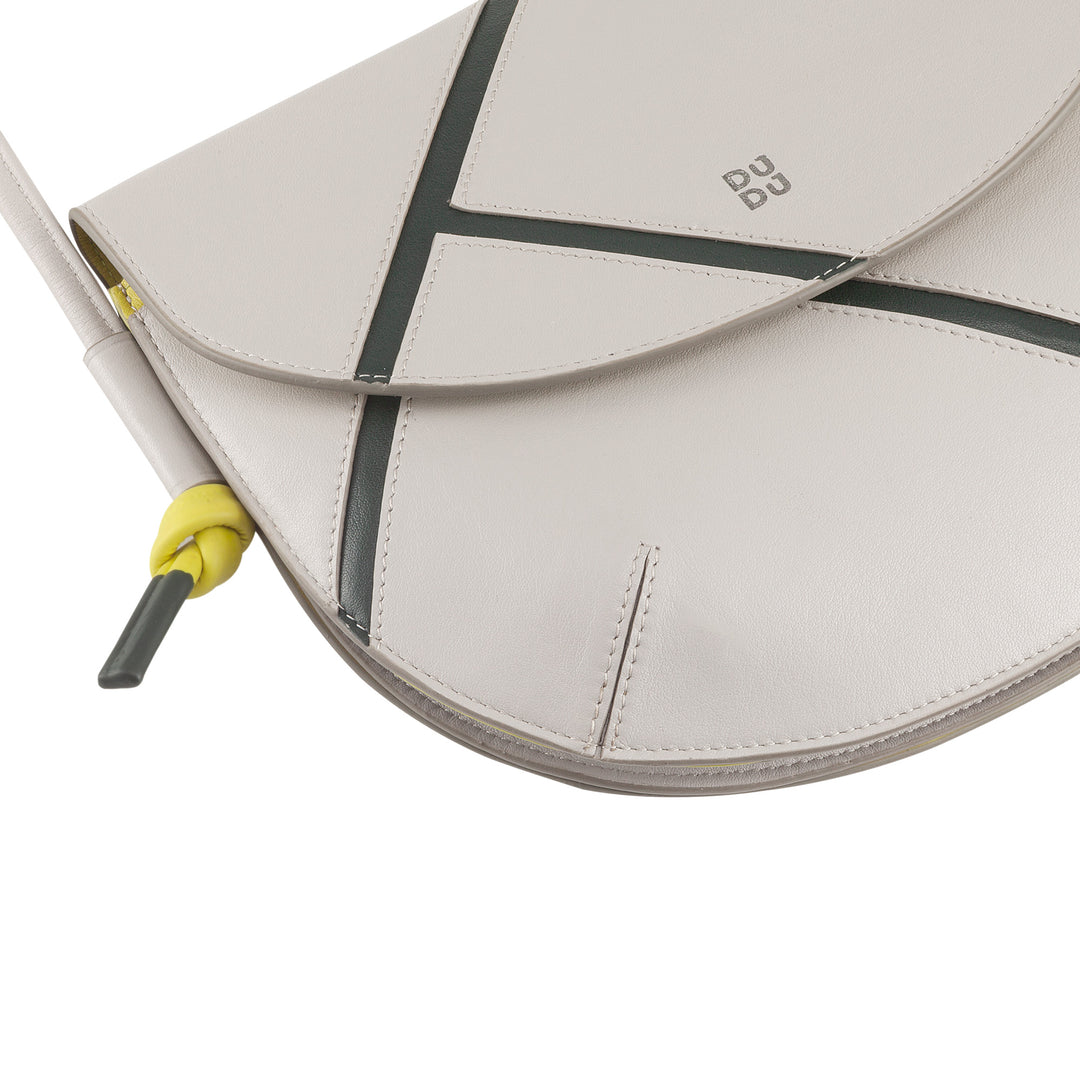DUDU Sac à Bandoulière pour Femme en Cuir Véritable - Petit Sac à Main avec Fermeture à Rabat Style Tennis avec Bandoulière Ajustable et Intérieur Spacieux
