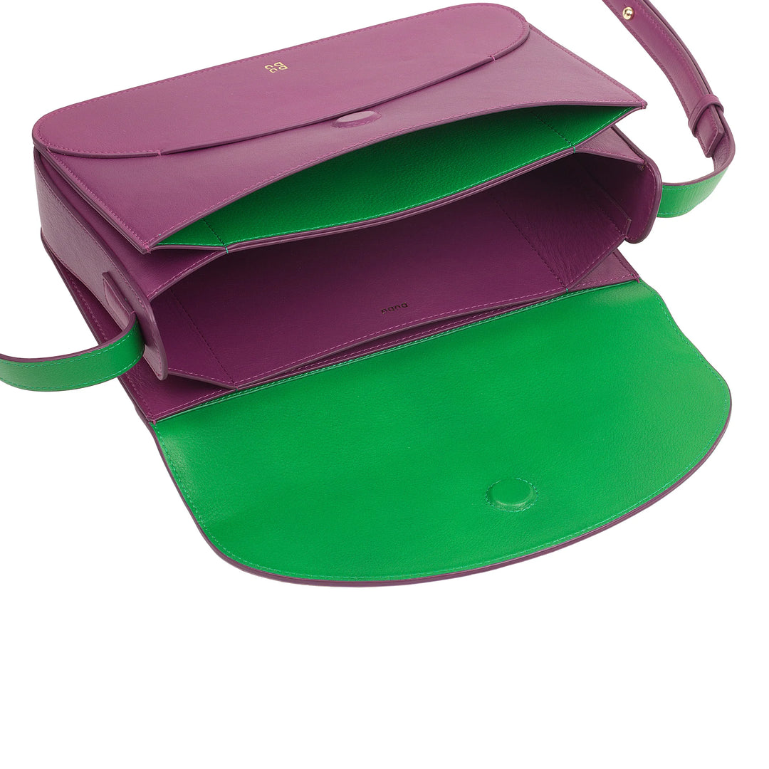 DUDU Bolso Bandolera Grande de Piel para Mujer - Bolso de Mujer Elegante y Espacioso, Diseño de Sobre, con Bandolera Ajustable y Solapa con Cierre Magnético