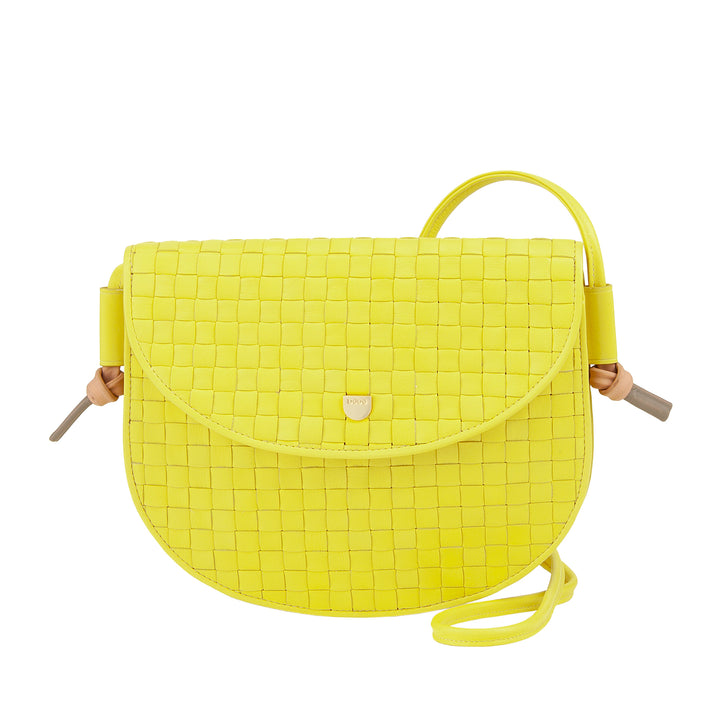 DUDU Petit sac à bandoulière tissé en cuir véritable avec rabat – Sac à bandoulière élégant fabriqué à la main pour femme, sac à main polyvalent pour un usage quotidien et des événements