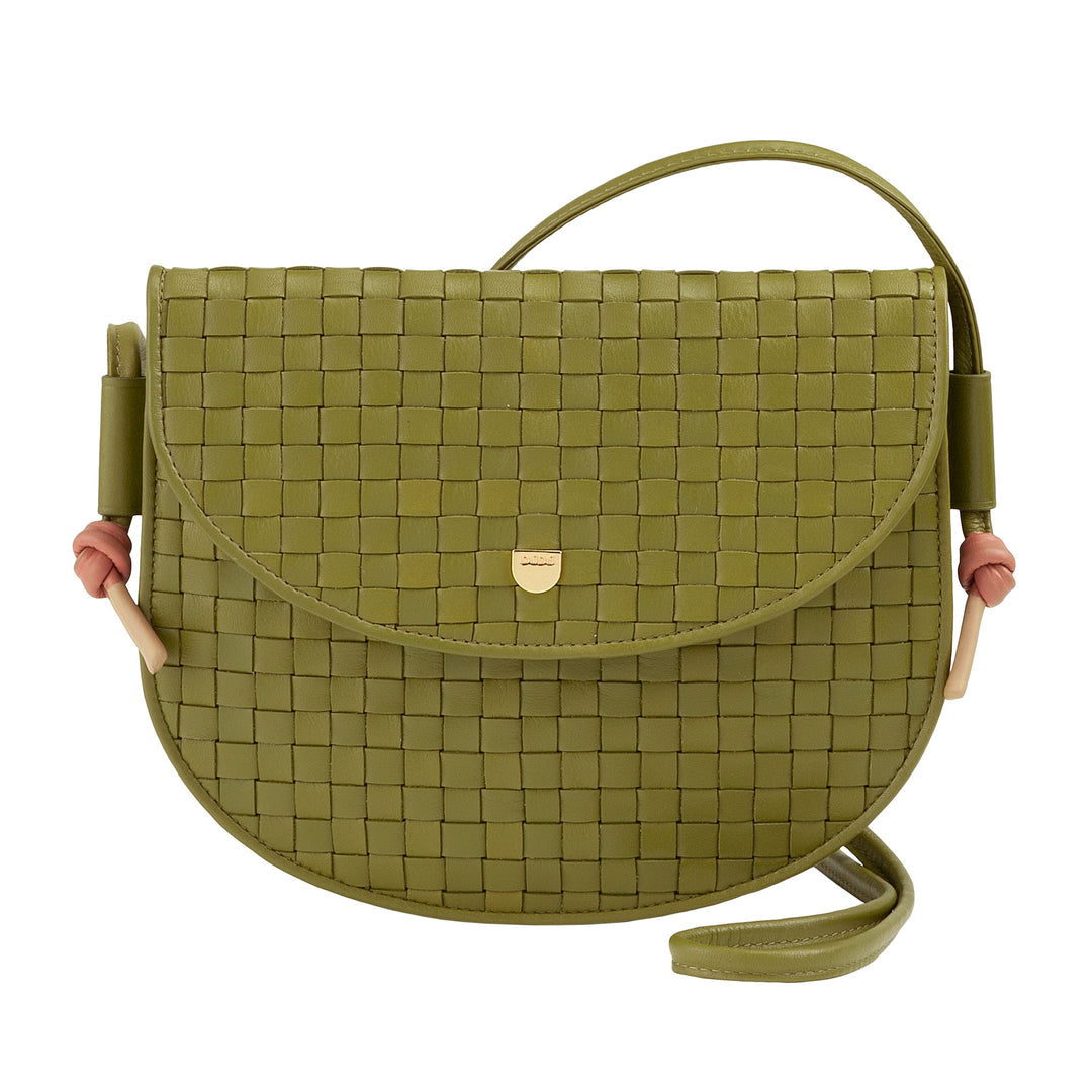 DUDU Petit sac à bandoulière tissé en cuir véritable avec rabat – Sac à bandoulière élégant fabriqué à la main pour femme, sac à main polyvalent pour un usage quotidien et des événements