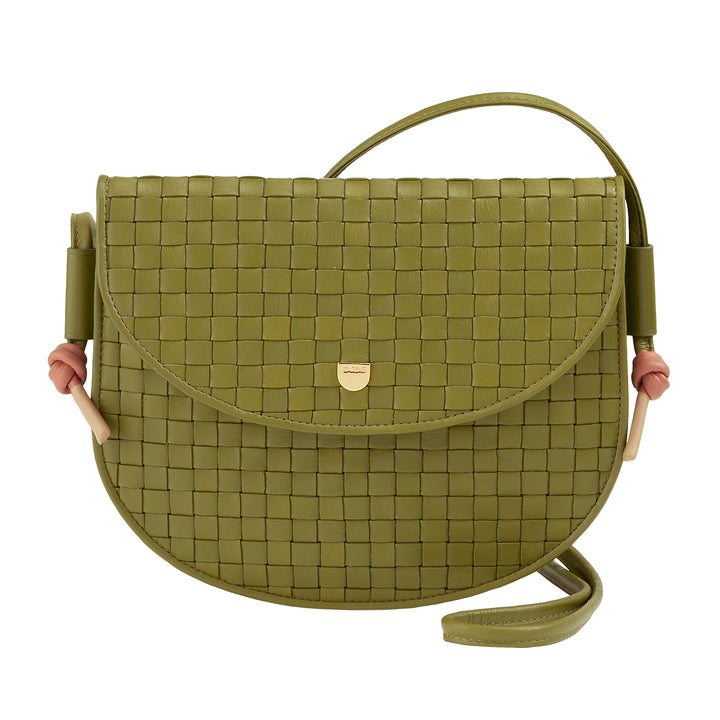 DUDU Petit sac à bandoulière tissé en cuir véritable avec rabat – Sac à bandoulière élégant fabriqué à la main pour femme, sac à main polyvalent pour un usage quotidien et des événements