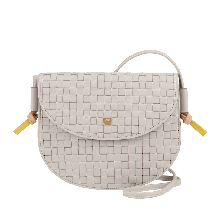 DUDU Petit sac à bandoulière tissé en cuir véritable avec rabat – Sac à bandoulière élégant fabriqué à la main pour femme, sac à main polyvalent pour un usage quotidien et des événements