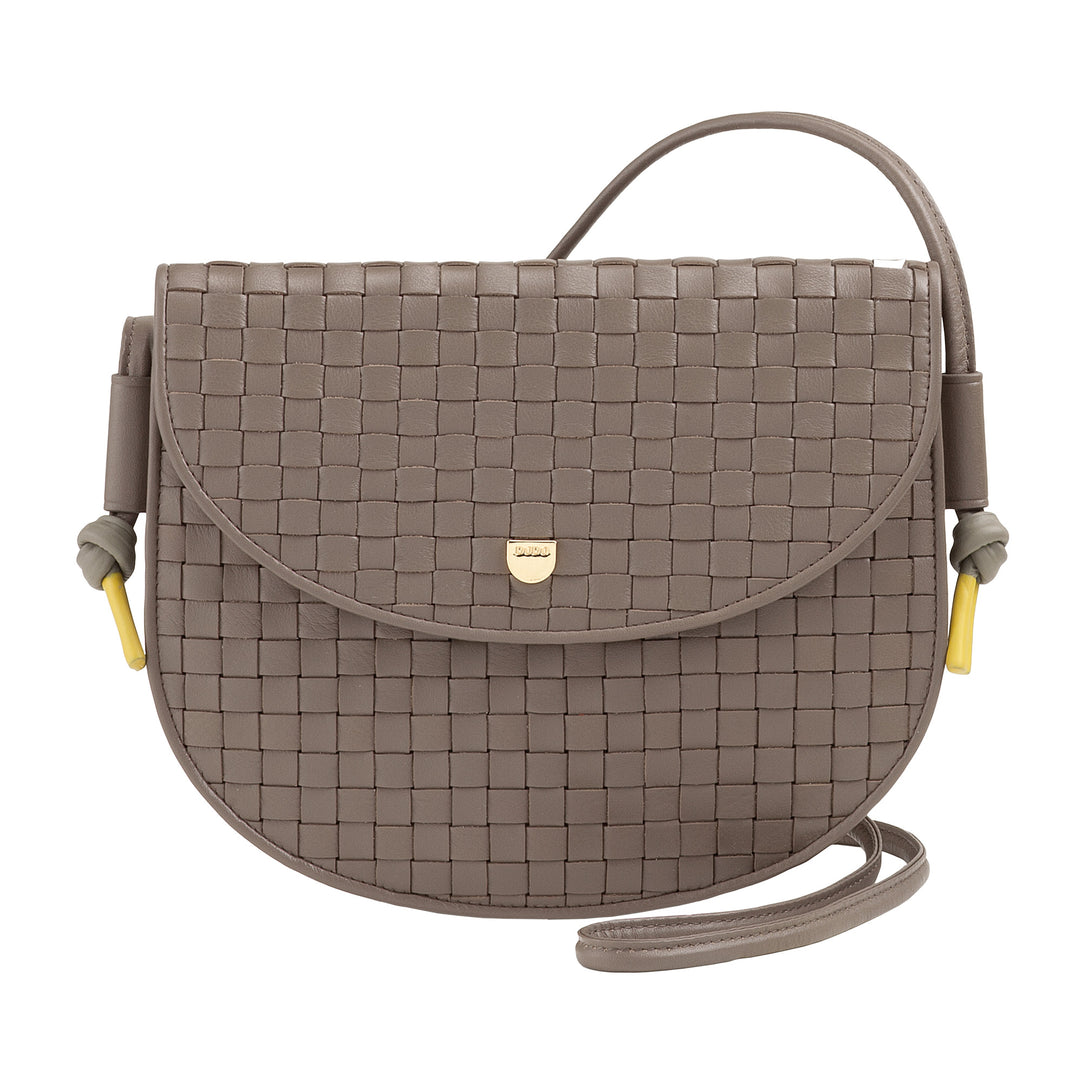 DUDU Petit sac à bandoulière tissé en cuir véritable avec rabat – Sac à bandoulière élégant fabriqué à la main pour femme, sac à main polyvalent pour un usage quotidien et des événements
