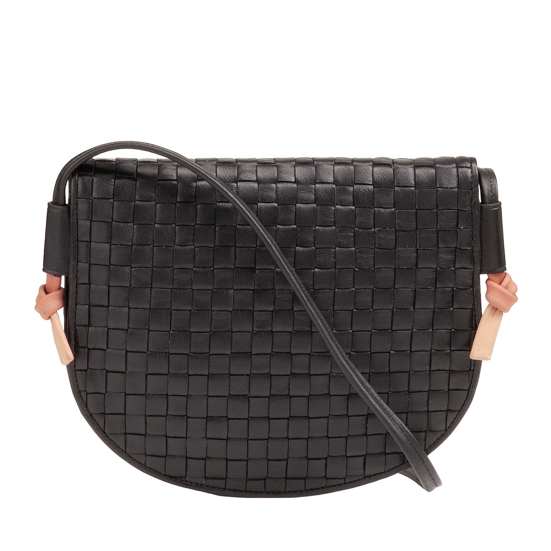DUDU Petit sac à bandoulière tissé en cuir véritable avec rabat – Sac à bandoulière élégant fabriqué à la main pour femme, sac à main polyvalent pour un usage quotidien et des événements
