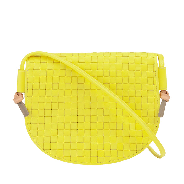 DUDU Petit sac à bandoulière tissé en cuir véritable avec rabat – Sac à bandoulière élégant fabriqué à la main pour femme, sac à main polyvalent pour un usage quotidien et des événements