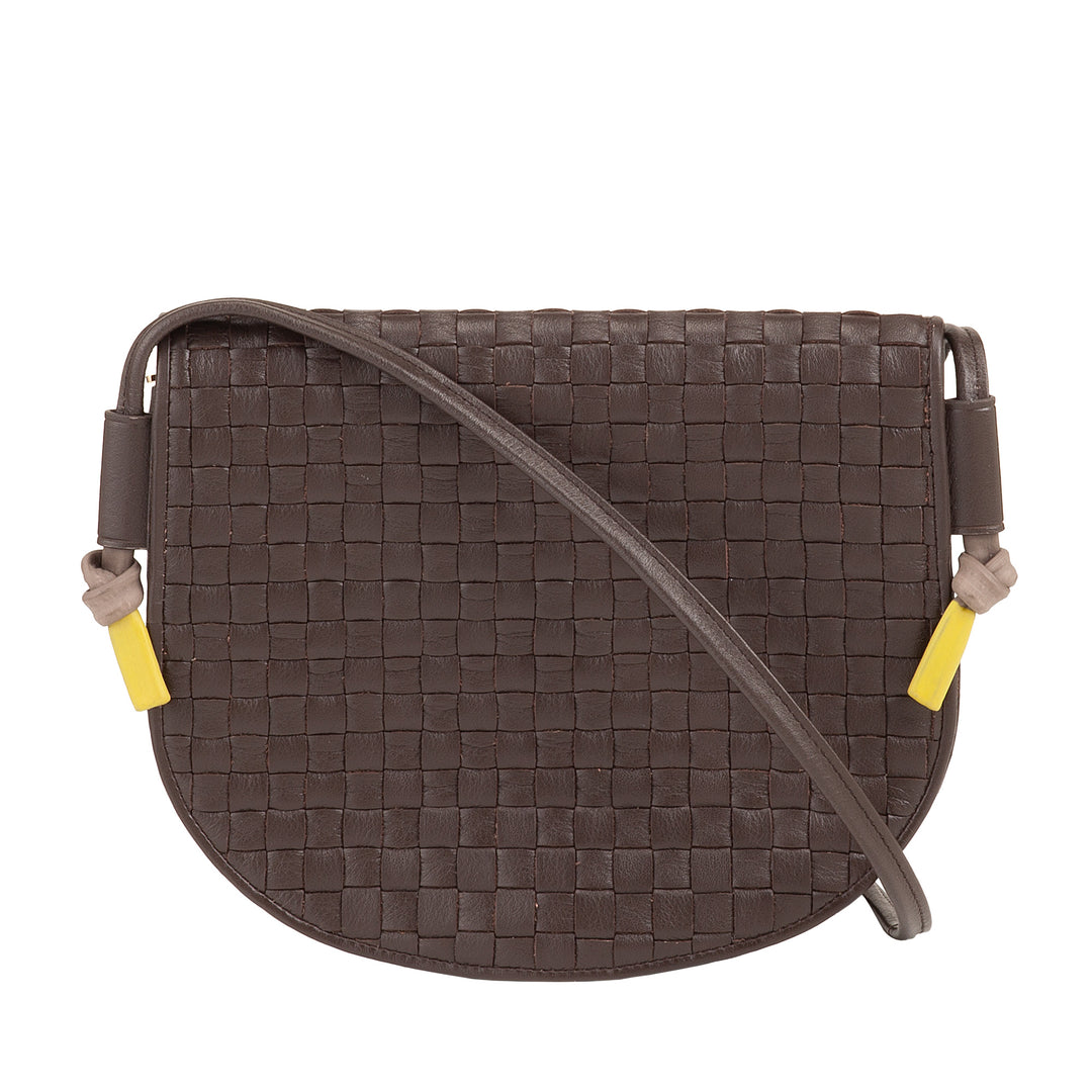 DUDU Petit sac à bandoulière tissé en cuir véritable avec rabat – Sac à bandoulière élégant fabriqué à la main pour femme, sac à main polyvalent pour un usage quotidien et des événements
