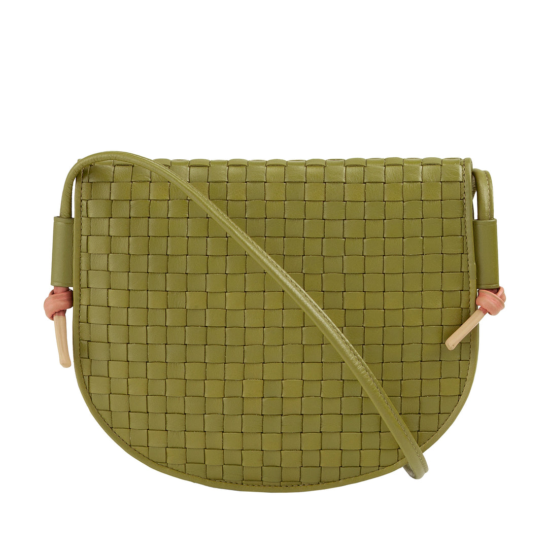 DUDU Petit sac à bandoulière tissé en cuir véritable avec rabat – Sac à bandoulière élégant fabriqué à la main pour femme, sac à main polyvalent pour un usage quotidien et des événements