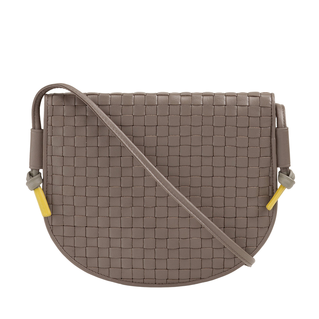 DUDU Petit sac à bandoulière tissé en cuir véritable avec rabat – Sac à bandoulière élégant fabriqué à la main pour femme, sac à main polyvalent pour un usage quotidien et des événements