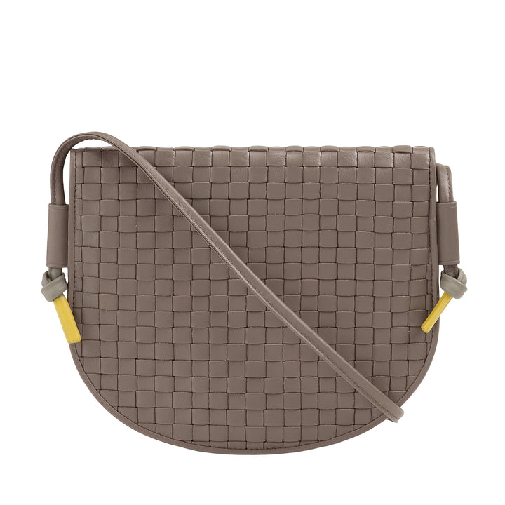 DUDU Petit sac à bandoulière tissé en cuir véritable avec rabat – Sac à bandoulière élégant fabriqué à la main pour femme, sac à main polyvalent pour un usage quotidien et des événements