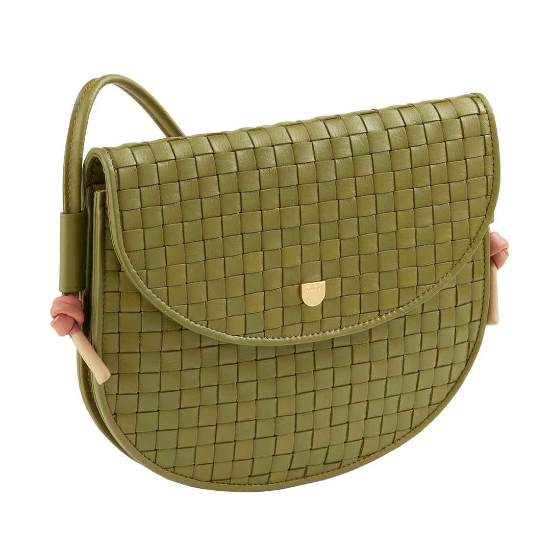 DUDU Petit sac à bandoulière tissé en cuir véritable avec rabat – Sac à bandoulière élégant fabriqué à la main pour femme, sac à main polyvalent pour un usage quotidien et des événements