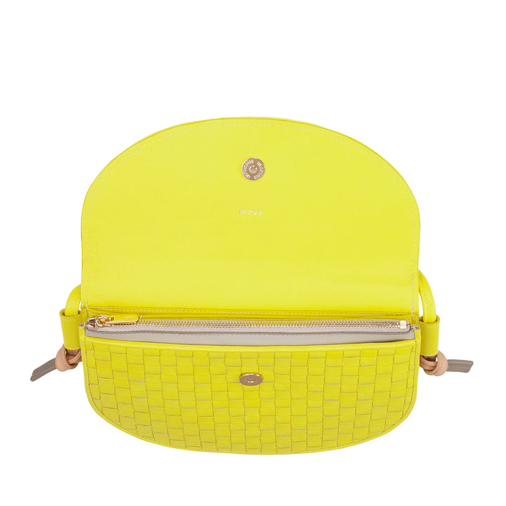 DUDU Petit sac à bandoulière tissé en cuir véritable avec rabat – Sac à bandoulière élégant fabriqué à la main pour femme, sac à main polyvalent pour un usage quotidien et des événements