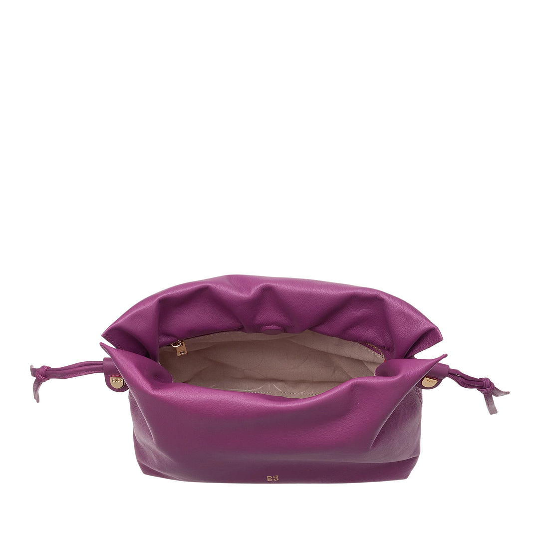 DUDU Borsa Donna in Pelle con Chiusura a Coulisse – Borsetta a Tracolla Elegante, Compatta e Pratica per Ogni Occasione con Cinghia Regolabile