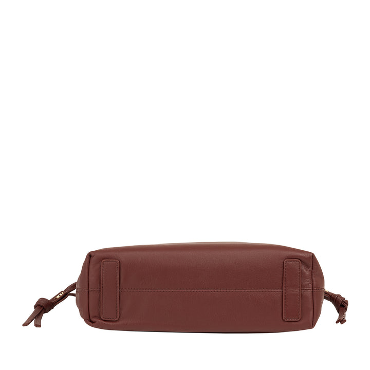 DUDU Bolso de Mujer de Piel con Cierre de Cordón - Bolso de Bandolera Elegante, Compacto y Práctico para Cada Ocasión con Correa Ajustable