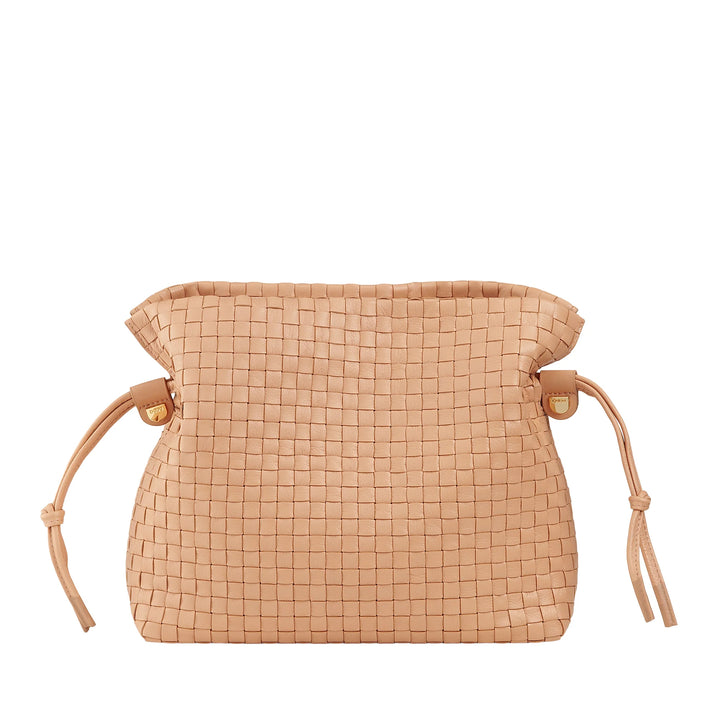 DUDU Bolso Bandolera Mujer en Piel Tejida con Cordón, Suave y Espacioso, Bandolera Ajustable, Cierre Magnético, Estilo Elegante y Artesano
