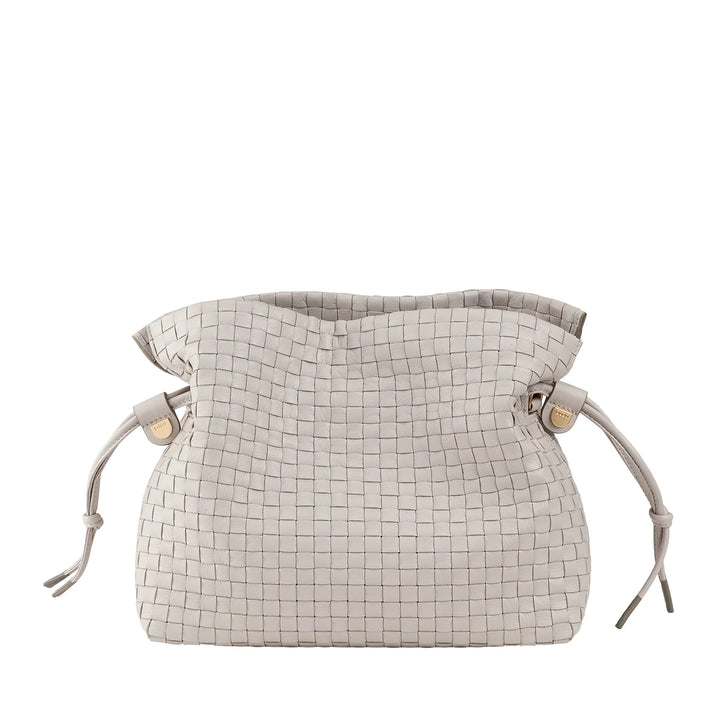 DUDU Bolso Bandolera Mujer en Piel Tejida con Cordón, Suave y Espacioso, Bandolera Ajustable, Cierre Magnético, Estilo Elegante y Artesano