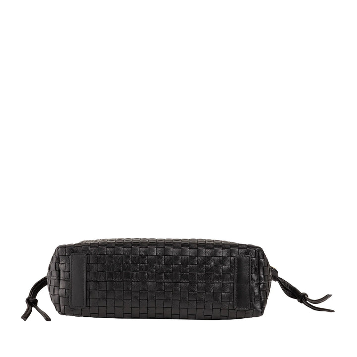 DUDU Bolso Bandolera Mujer en Piel Tejida con Cordón, Suave y Espacioso, Bandolera Ajustable, Cierre Magnético, Estilo Elegante y Artesano