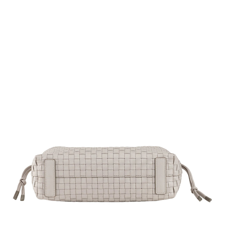 DUDU Bolso Bandolera Mujer en Piel Tejida con Cordón, Suave y Espacioso, Bandolera Ajustable, Cierre Magnético, Estilo Elegante y Artesano