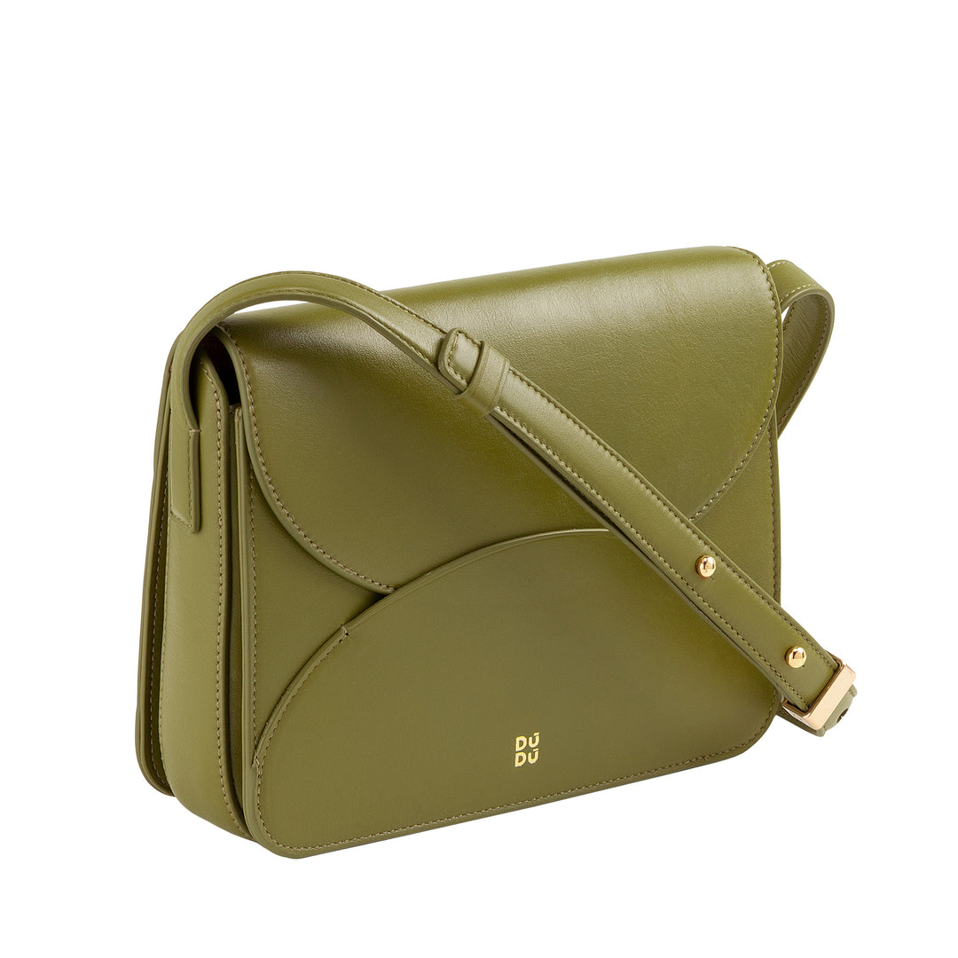 DUDU Sac à bandoulière en cuir pour femme avec rabat modèle enveloppe - Petit sac à main élégant et polyvalent avec bandoulière réglable, sac parfait pour chaque occasion