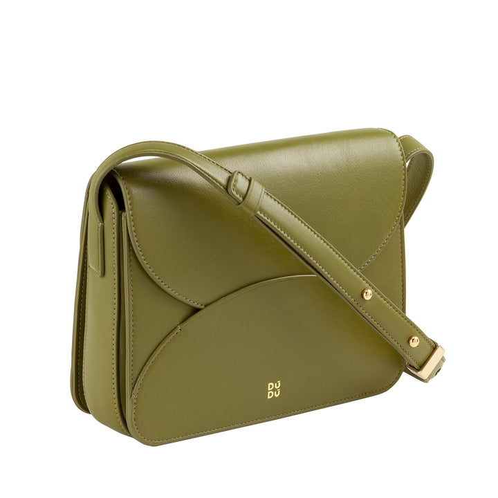 DUDU Sac à bandoulière en cuir pour femme avec rabat modèle enveloppe - Petit sac à main élégant et polyvalent avec bandoulière réglable, sac parfait pour chaque occasion