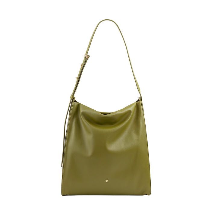 DUDU Sac bandoulière trapézoïdal pour femme en cuir véritable, sac trapèze avec bandoulière réglable - élégant, spacieux pour les loisirs, le travail, les soirées