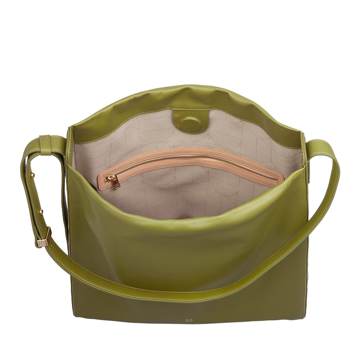 DUDU Sac bandoulière trapézoïdal pour femme en cuir véritable, sac trapèze avec bandoulière réglable - élégant, spacieux pour les loisirs, le travail, les soirées
