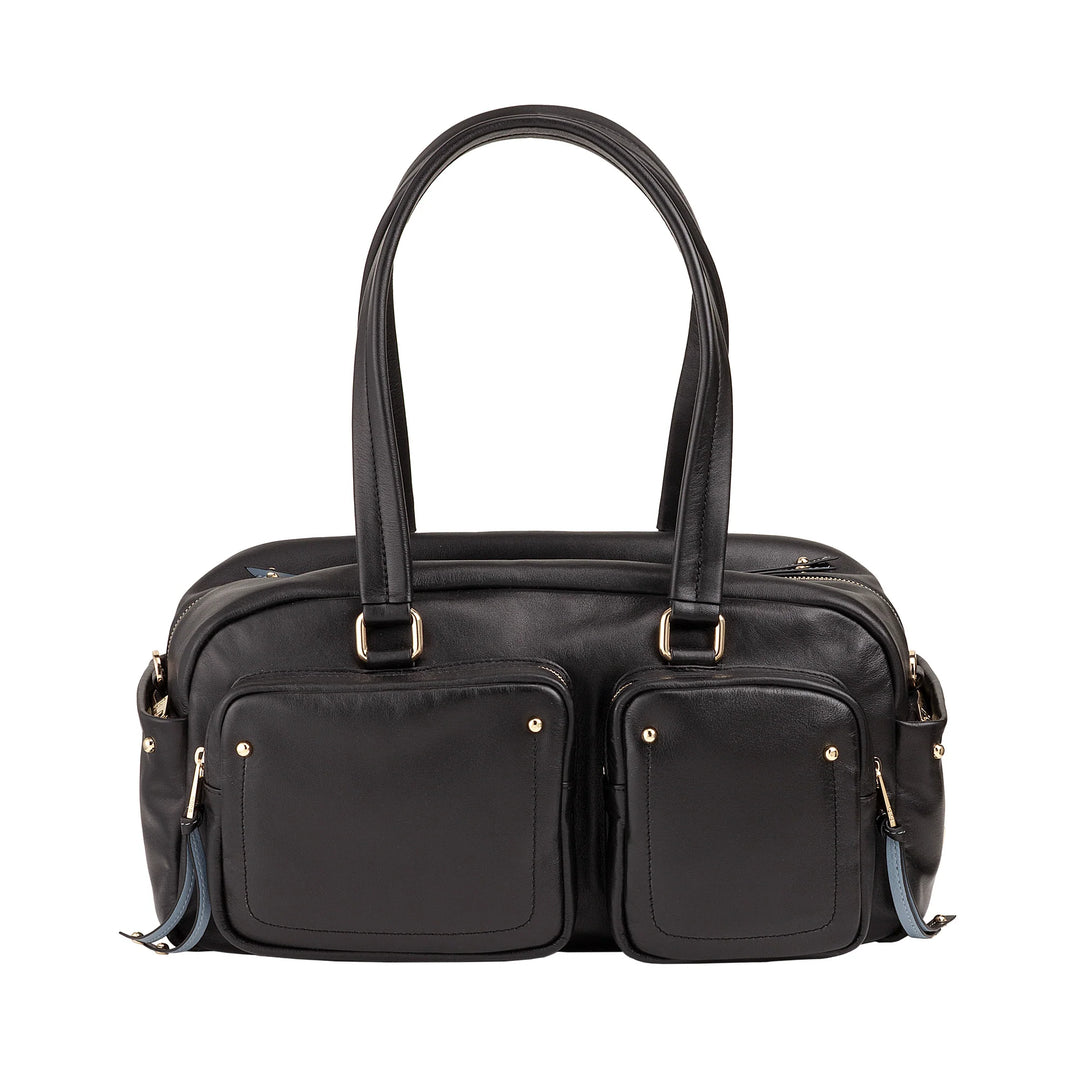 DUDU Grand Sac Cartable en Cuir pour Femme avec Poches Externes et Bandoulière Amovible, Spacieux et Élégant - Sac Main et Bandoulière avec Fermeture Éclair, Style Moderne