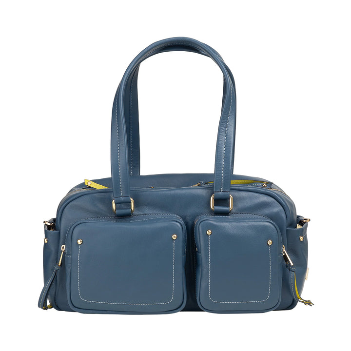DUDU Bolso Satchel Grande de Piel para Mujer con Bolsillos Exteriores y Bandolera Extraíble, Espacioso y Elegante - Bolso de Mano y Bandolera con Cremallera, Estilo Moderno