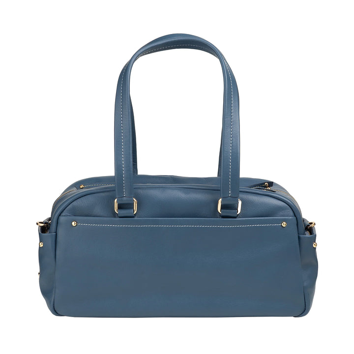 DUDU Bolso Satchel Grande de Piel para Mujer con Bolsillos Exteriores y Bandolera Extraíble, Espacioso y Elegante - Bolso de Mano y Bandolera con Cremallera, Estilo Moderno