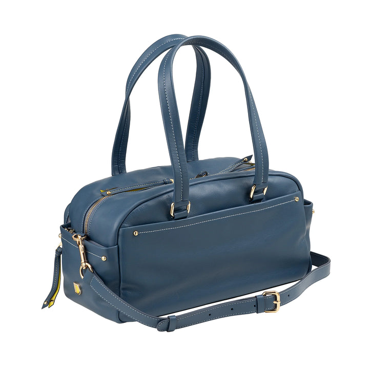 DUDU Bolso Satchel Grande de Piel para Mujer con Bolsillos Exteriores y Bandolera Extraíble, Espacioso y Elegante - Bolso de Mano y Bandolera con Cremallera, Estilo Moderno