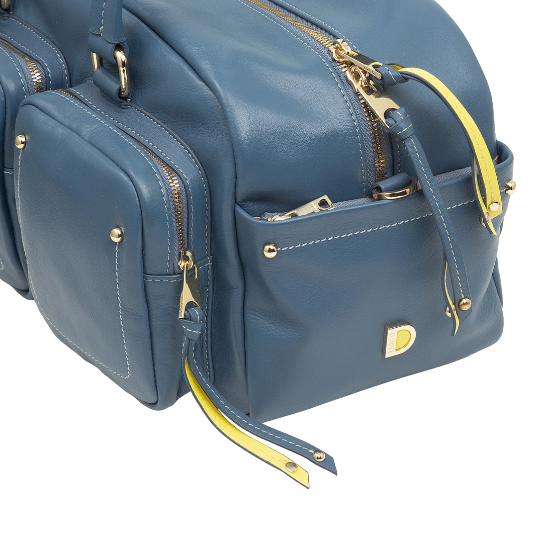 DUDU Bolso Satchel Grande de Piel para Mujer con Bolsillos Exteriores y Bandolera Extraíble, Espacioso y Elegante - Bolso de Mano y Bandolera con Cremallera, Estilo Moderno