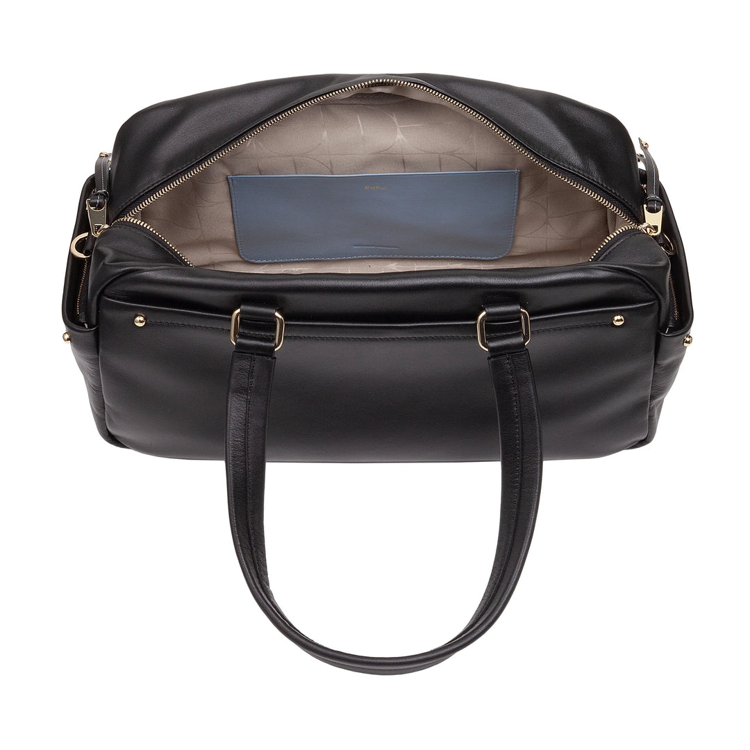 DUDU Grand Sac Cartable en Cuir pour Femme avec Poches Externes et Bandoulière Amovible, Spacieux et Élégant - Sac Main et Bandoulière avec Fermeture Éclair, Style Moderne
