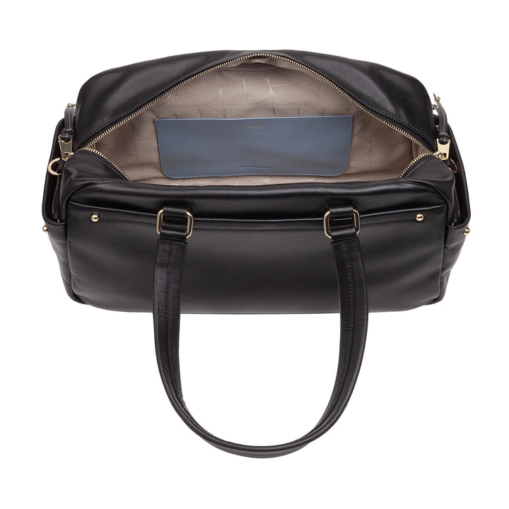 DUDU Grand Sac Cartable en Cuir pour Femme avec Poches Externes et Bandoulière Amovible, Spacieux et Élégant - Sac Main et Bandoulière avec Fermeture Éclair, Style Moderne