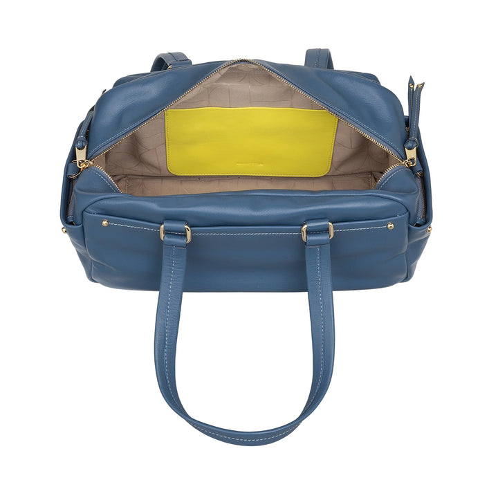 DUDU Bolso Satchel Grande de Piel para Mujer con Bolsillos Exteriores y Bandolera Extraíble, Espacioso y Elegante - Bolso de Mano y Bandolera con Cremallera, Estilo Moderno