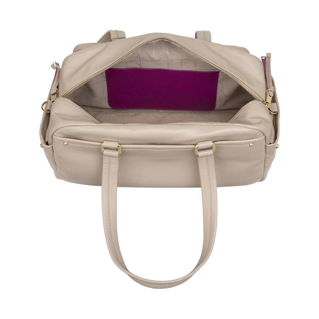 DUDU Grand Sac Cartable en Cuir pour Femme avec Poches Externes et Bandoulière Amovible, Spacieux et Élégant - Sac Main et Bandoulière avec Fermeture Éclair, Style Moderne